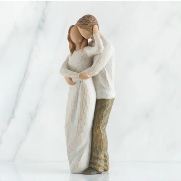 Willow Tree Loving Couple Sculpture - Cream and Brown - Picture 2 of 3